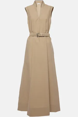 Brunello Cucinelli Vestido largo de mezcla de algodón