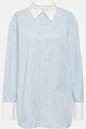 Saint Laurent Camisa de algodón a rayas
