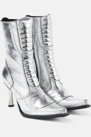 Vetements Botines de piel metalizada