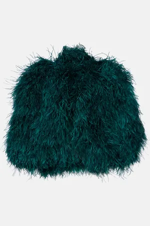 Dolce & Gabbana Capa con ribete de plumas
