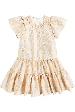 MONNALISA Vestido en jacquard de lamé con volantes