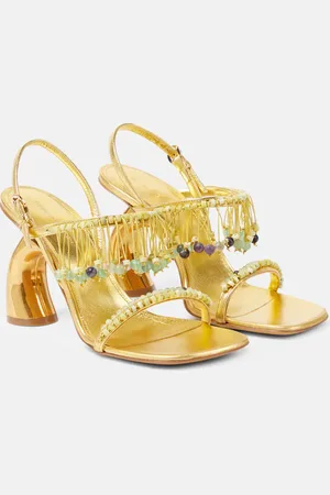 DRIES VAN NOTEN Sandalias 95 de piel metalizada con cuentas