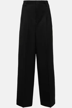 Ami Pantalones anchos de lana de tiro alto