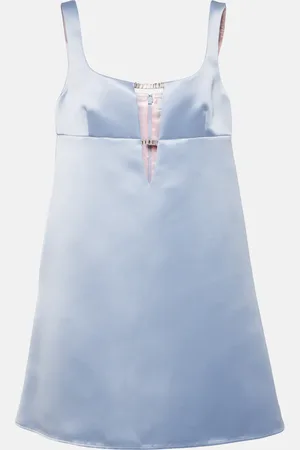 Nina Ricci Vestido corto de satén con aberturas