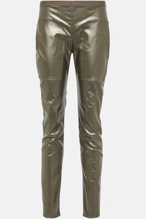 Pantalones plateados – Las mallas de piel plateadas metalizadas