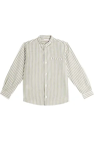 La Coqueta Camisa Tomas de algodón y lino a rayas