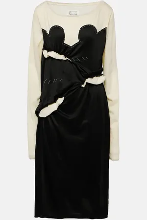 Maison Margiela Vestido midi montado de jersey fruncido