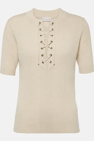 DRIES VAN NOTEN Top de mezcla de lana con cordón