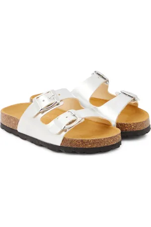 The New Society Sandalias de piel metalizada