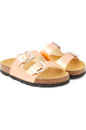 The New Society Sandalias de piel metalizada