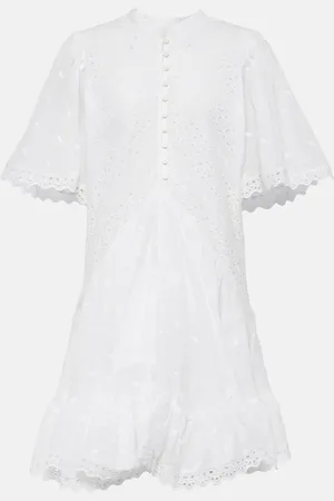 Marant Etoile Vestido corto Slayae de algodón bordado