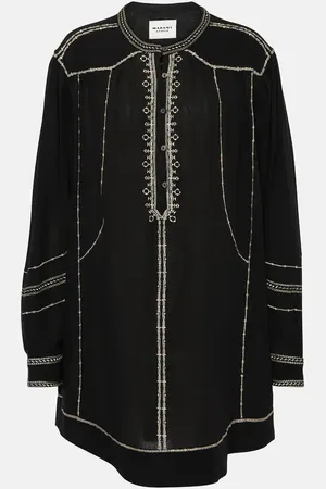 Marant Etoile Vestido corto Pradel de algodón bordado