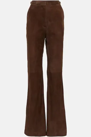 GABRIELA HEARST Pantalones flared Vesta de ante