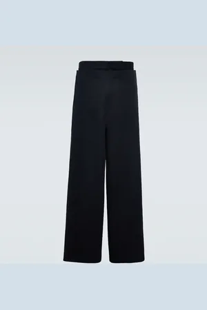 Bottega Veneta Pantalones anchos de sarga de algodón