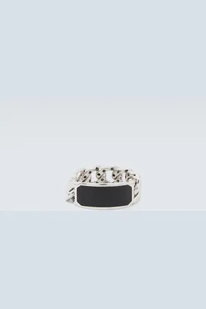Shay Anillo ID Link de oro blanco de 18 ct con ónice