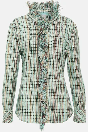 Bottega Veneta Chaqueta de mezcla de algodón con flecos