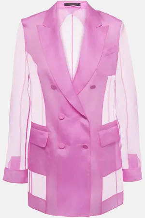 Max Mara Blazer Negrar de organza de seda