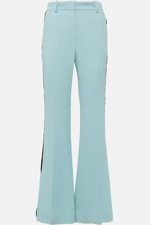 Nina Ricci Pantalones flared de cady con ribete de terciopelo