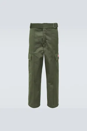 Kenzo Pantalones cargo de algodón de tiro medio