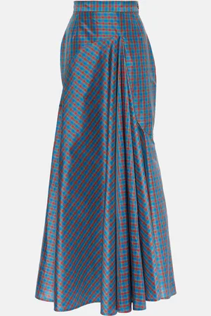 Vivienne Westwood Falda larga de mezcla de seda con volantes