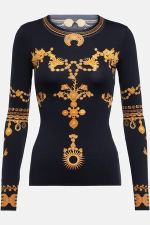 Marine Serre Top de jersey estampado