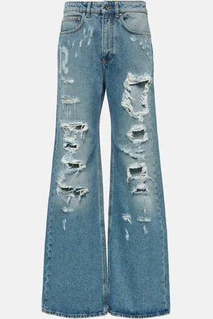Paco rabanne Jeans anchos desgastados de tiro alto
