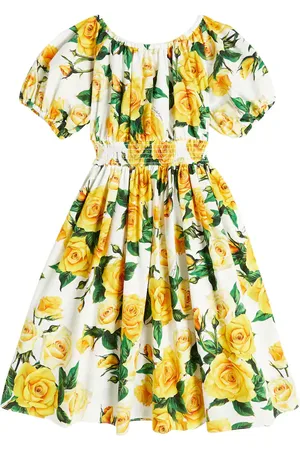 Dolce & Gabbana Vestido de popelín de algodón floral