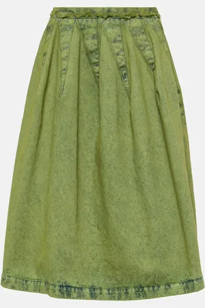 Marni Falda midi de denim plisada