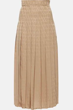 VALENTINO Falda midi Toile Iconographe de seda plisada