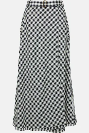 Etro Falda midi en jacquard de cuadros vichy