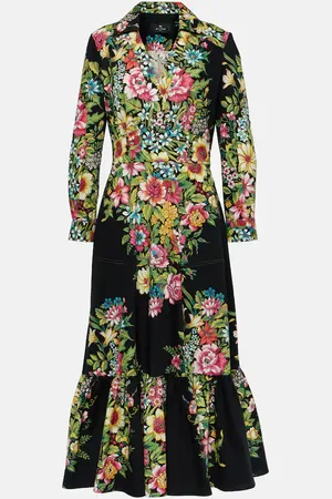 Etro Vestido midi de algodón estampado