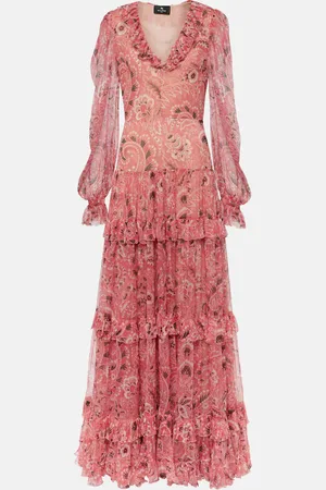 Etro Vestido de fiesta de seda a capas
