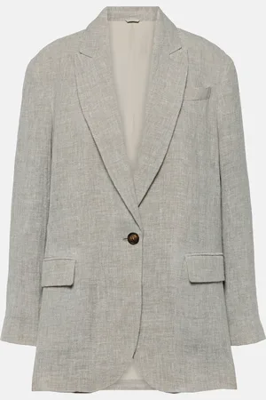 Brunello Cucinelli Blazer oversized de mezcla de lino