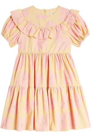 Jelly Mallow Vestido Pink Flower de algodón a capas