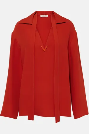 VALENTINO Blusa de seda con lazada