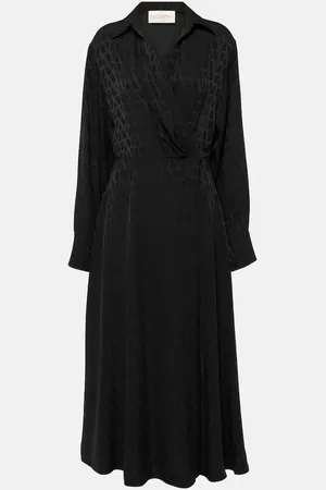 VALENTINO Vestido midi Monogram de seda