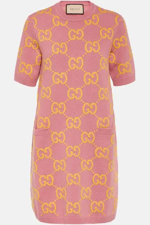 Gucci Vestido corto de lana con GG