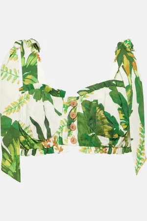 Farm Rio Top de lino floral