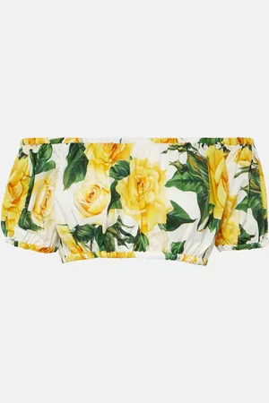 Dolce & Gabbana Crop top de algodón floral