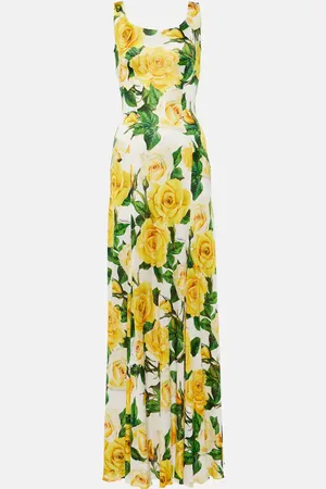 Dolce & Gabbana Vestido largo plisado floral