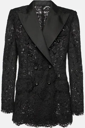 Dolce & Gabbana Blazer cruzado de encaje floral
