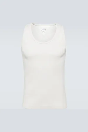 Bottega Veneta Tank top de jersey de algodón acanalado