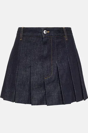 Bottega Veneta Minifalda plisada de denim