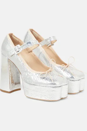 Simone Rocha Salones de piel metalizada con plataforma
