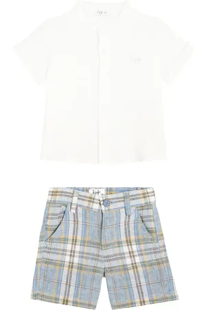Il gufo Bebé - set de camisa y shorts de lino