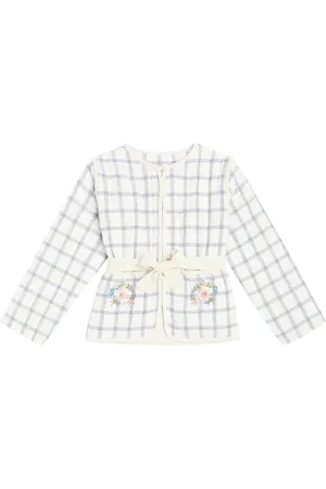 Louise Misha Chaqueta Teliani a cuadros bordada