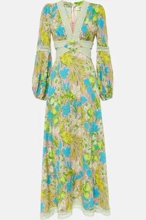 Diane von Furstenberg Vestido largo Lina con aberturas