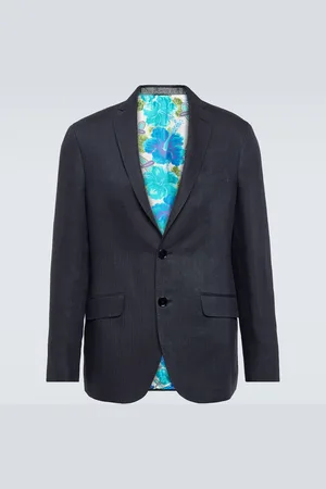 Etro Blazer de lino de botonadura simple