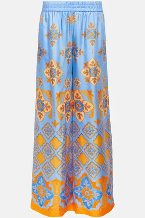 La DoubleJ Pantalones palazzo de seda de tiro alto