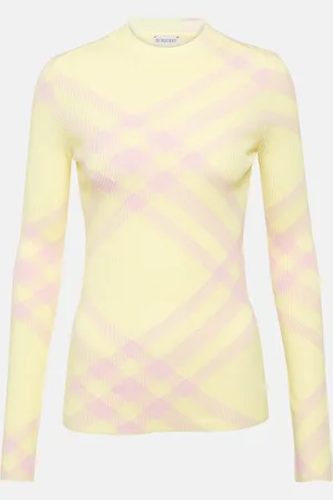 Burberry Top de mezcla de lana con Check